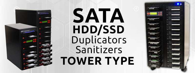 SATA HDD/SSD Tower Type Duplicators and Sanitizers